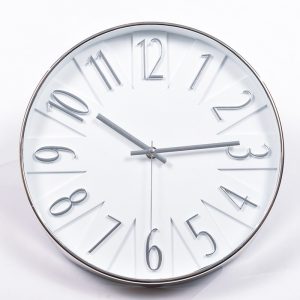 Ρολόι τοίχου Quartz Αθόρυβο 30cm ασημί (Plastic) - Image 1