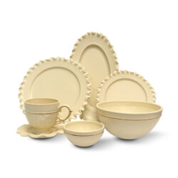 Σετ πιάτα φαγητού 32 τεμαχίων cream stoneware - Image 1