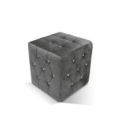 Luxury Σκαμπό σαλονιού 43x43x42cm Grey strass (GS-4044) - Image 1