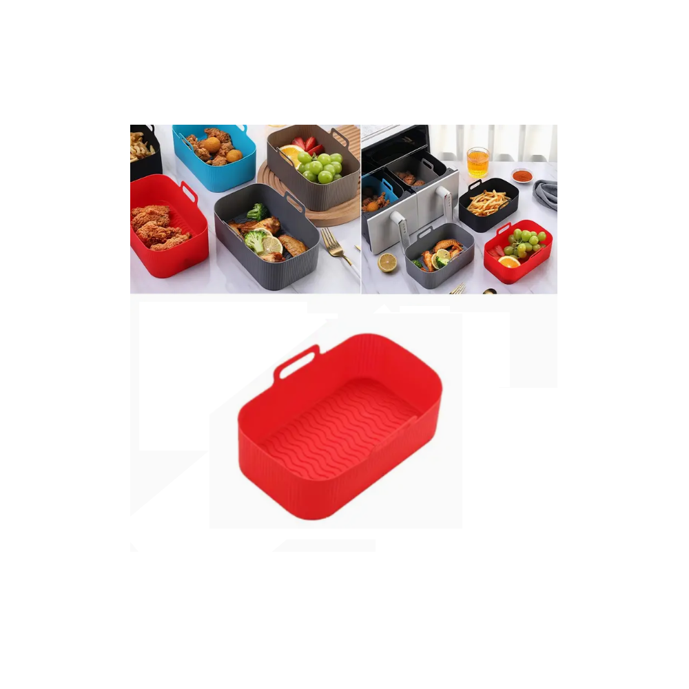 Φόρμα σιλικόνης 19x12cm για φριτέζα αέρος κόκκινη (1920)