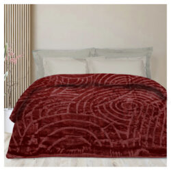 Κουβέρτα βελουτέ διπλή 220x220cm Red 3kg (AM-003) - Image 1