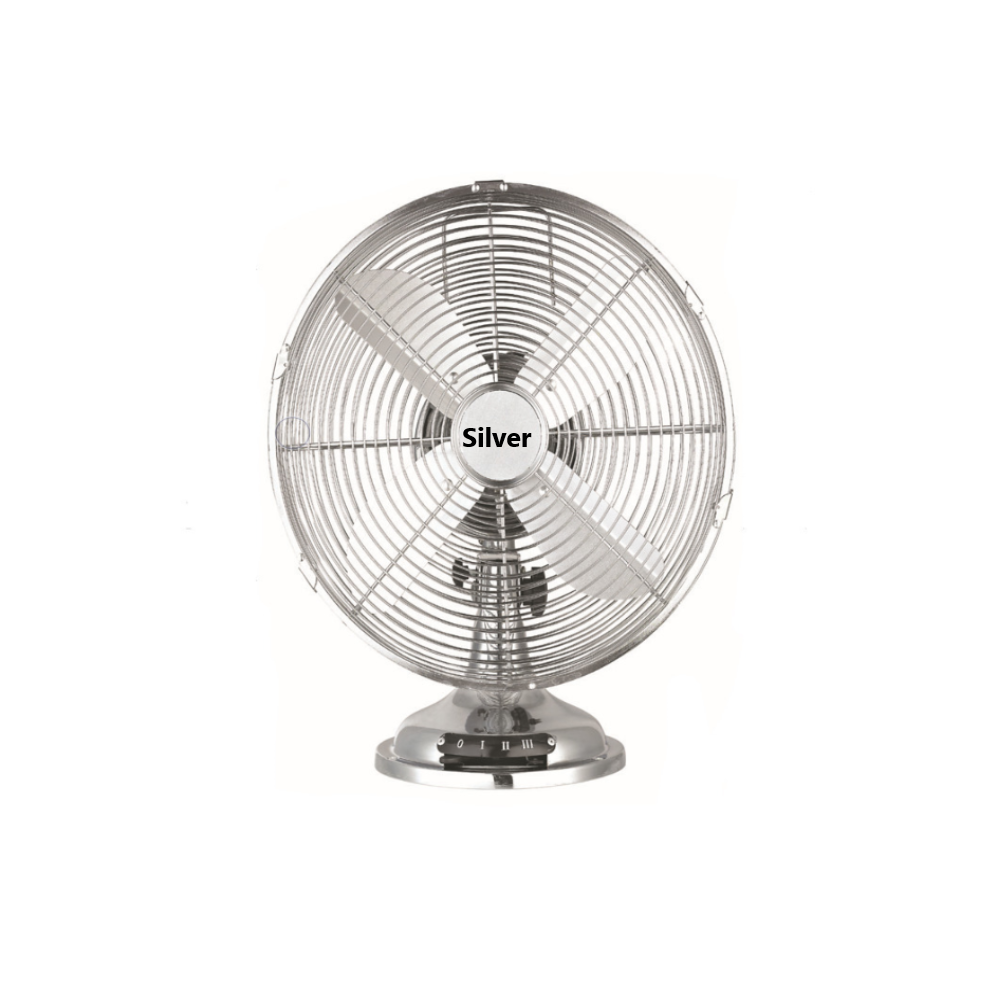 Silver Retro Ανεμιστήρας Επιτραπέζιος 50W Διαμέτρου 30cm (FT30MB)